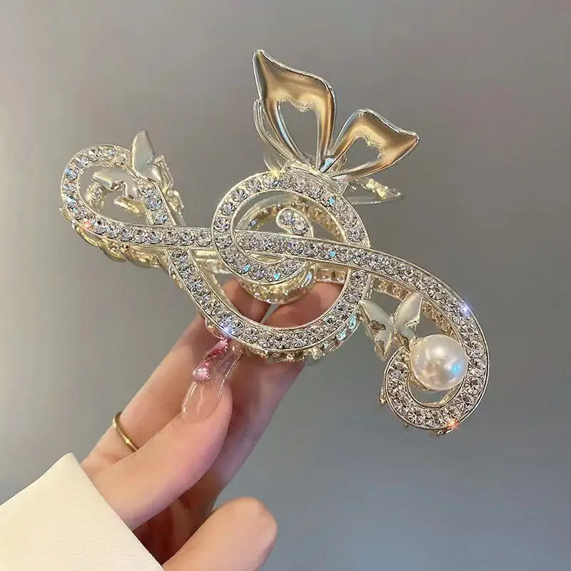 Pink Pearl Hair Clip with Gold Tassels — feature 8