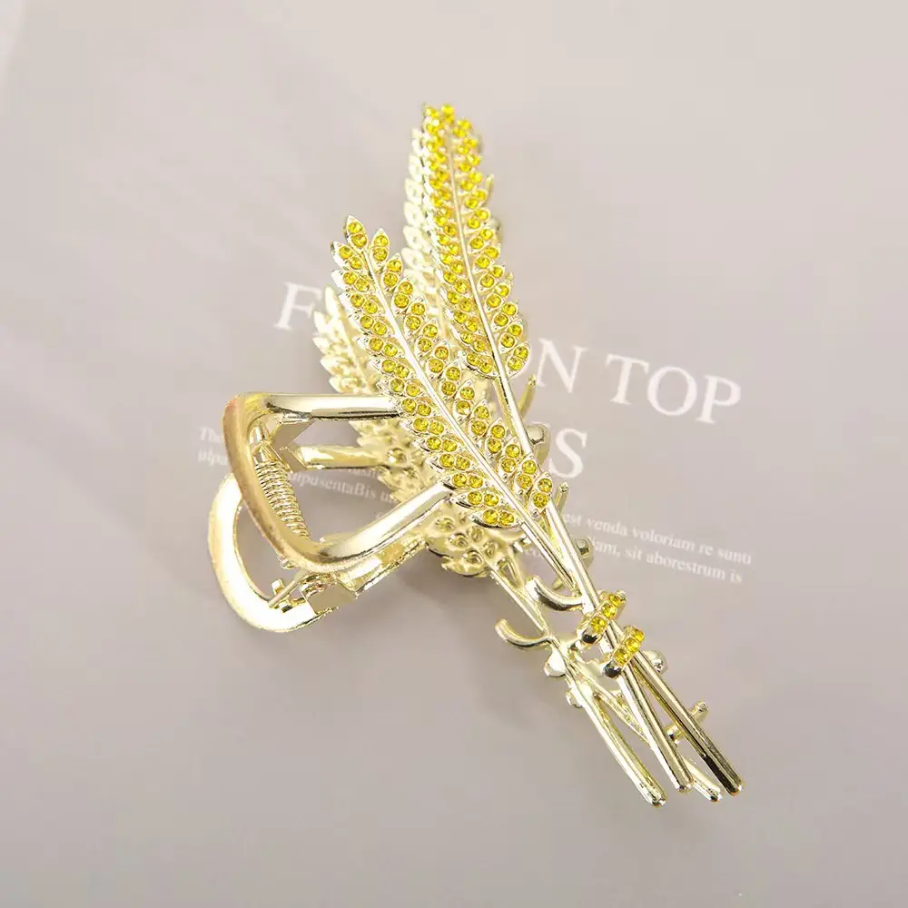 Pink Pearl Hair Clip with Gold Tassels