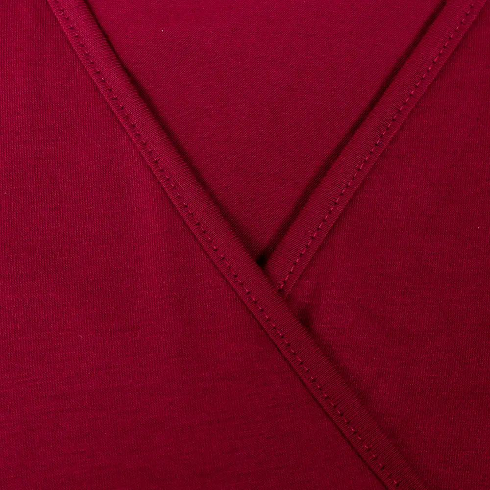 Plus Size V-Neck Hip Belt Dress Maroon — feature 8