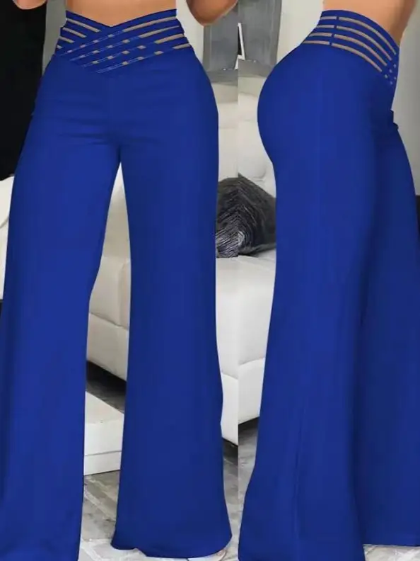 2023 Yellow Wide-leg Trousers for Women