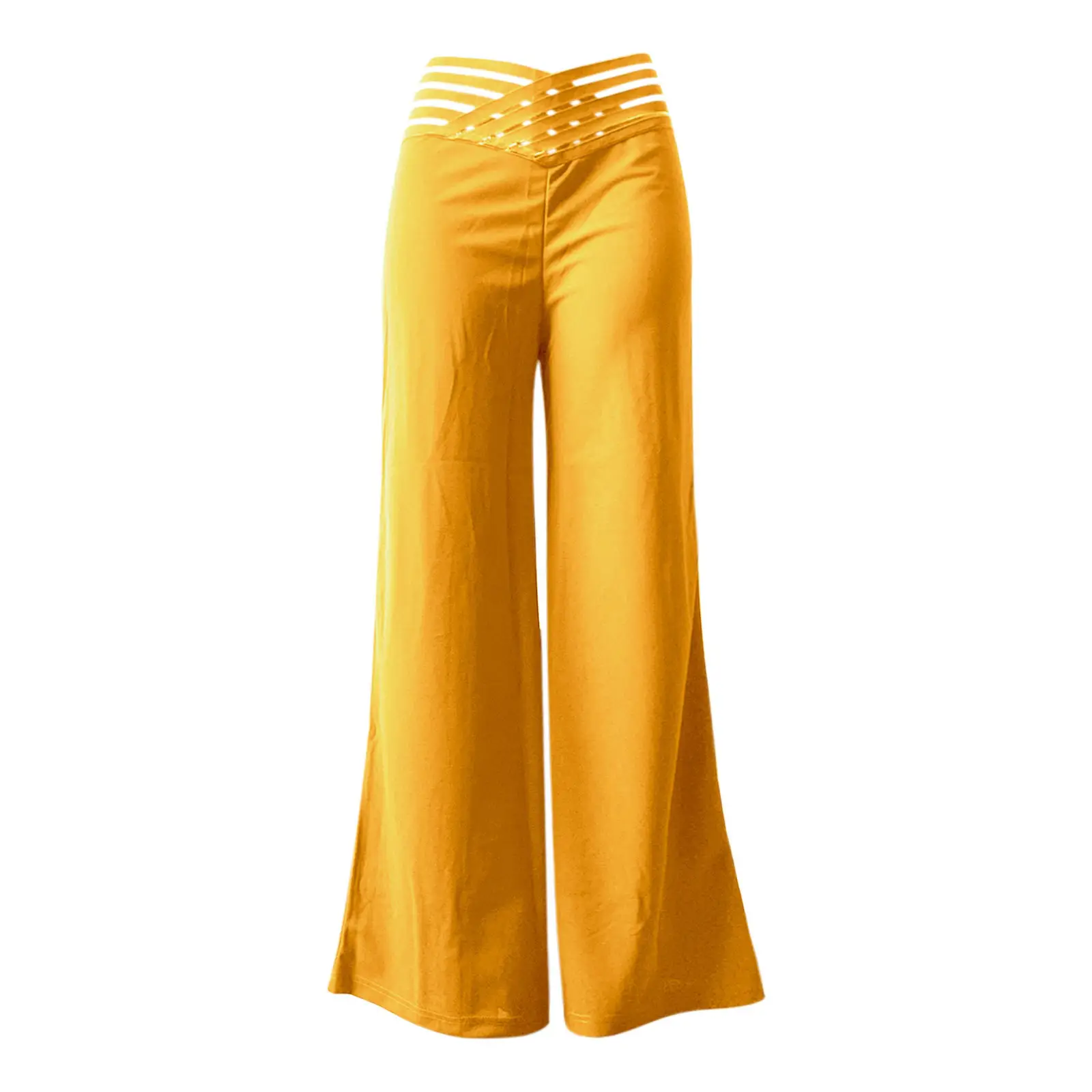 2023 Yellow Wide-leg Trousers for Women — feature 3