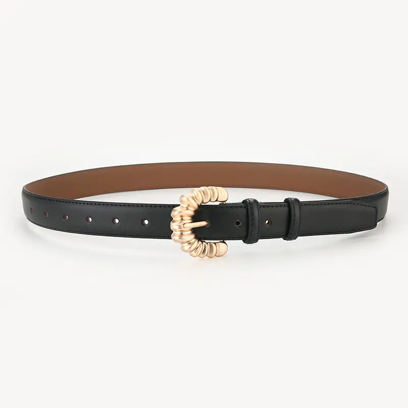 Genuine Leather Belt Women's Trendy Buckle Style Brown - Image 8