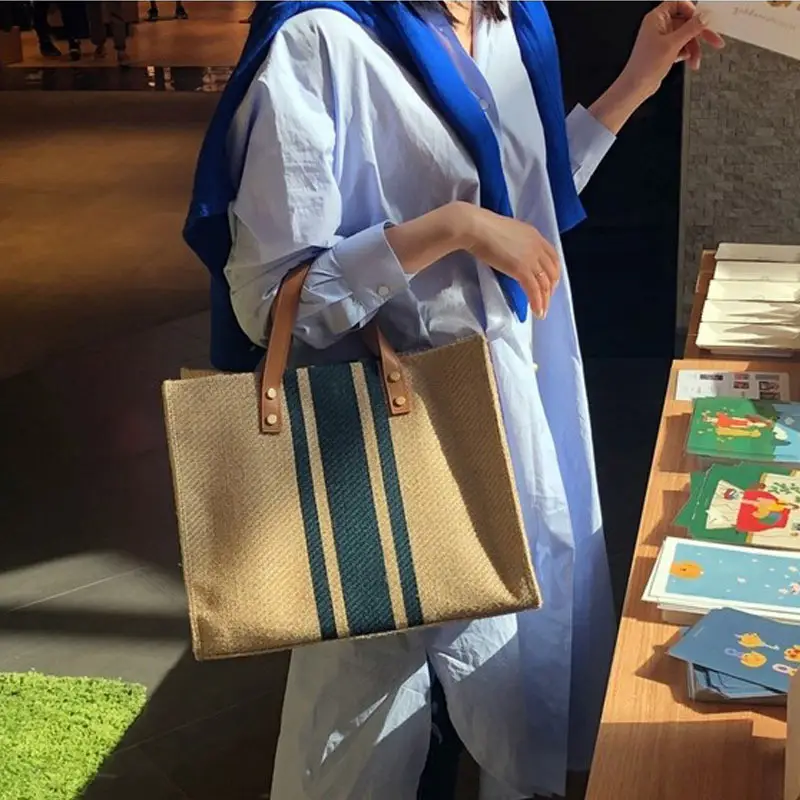 Korean Style Women's Portable Briefcase Canvas Bag