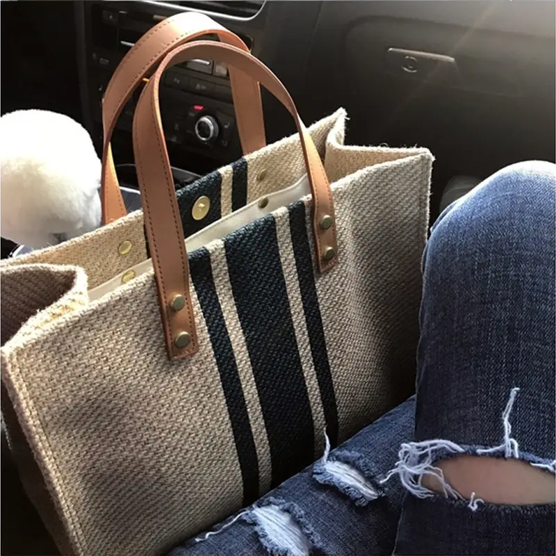 Korean Style Women's Portable Briefcase Canvas Bag