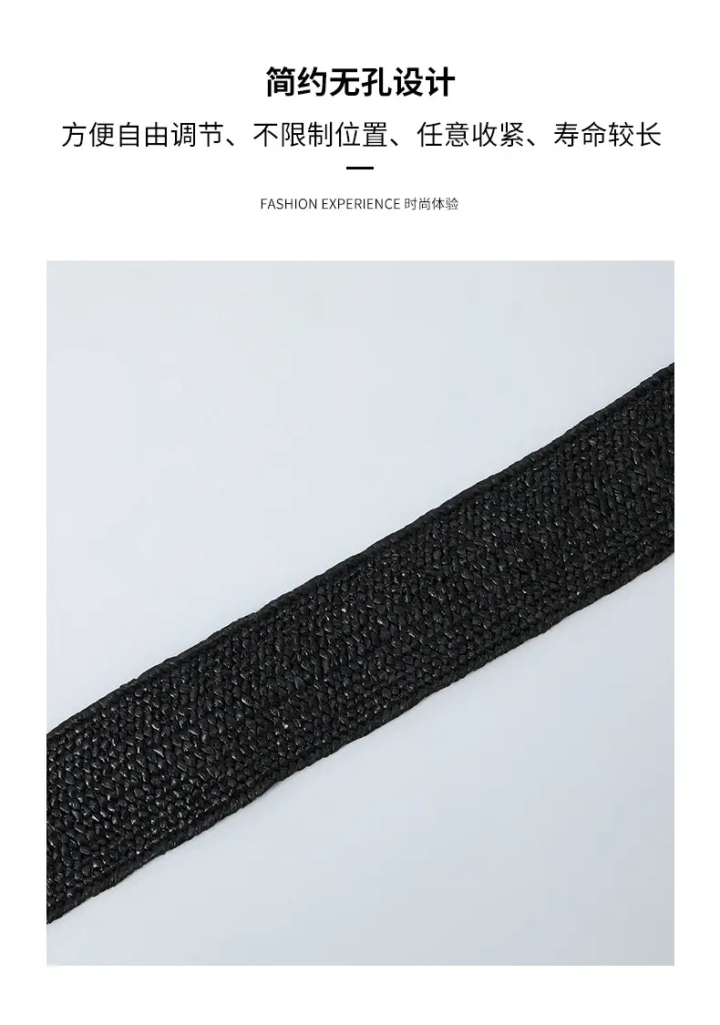 Pink Straw Round Buckle Belt for Women β feature 9