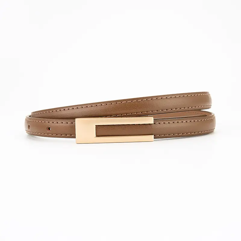 Women Genuine Leather Belt Retro Brown Soft Cowhide - Image 5