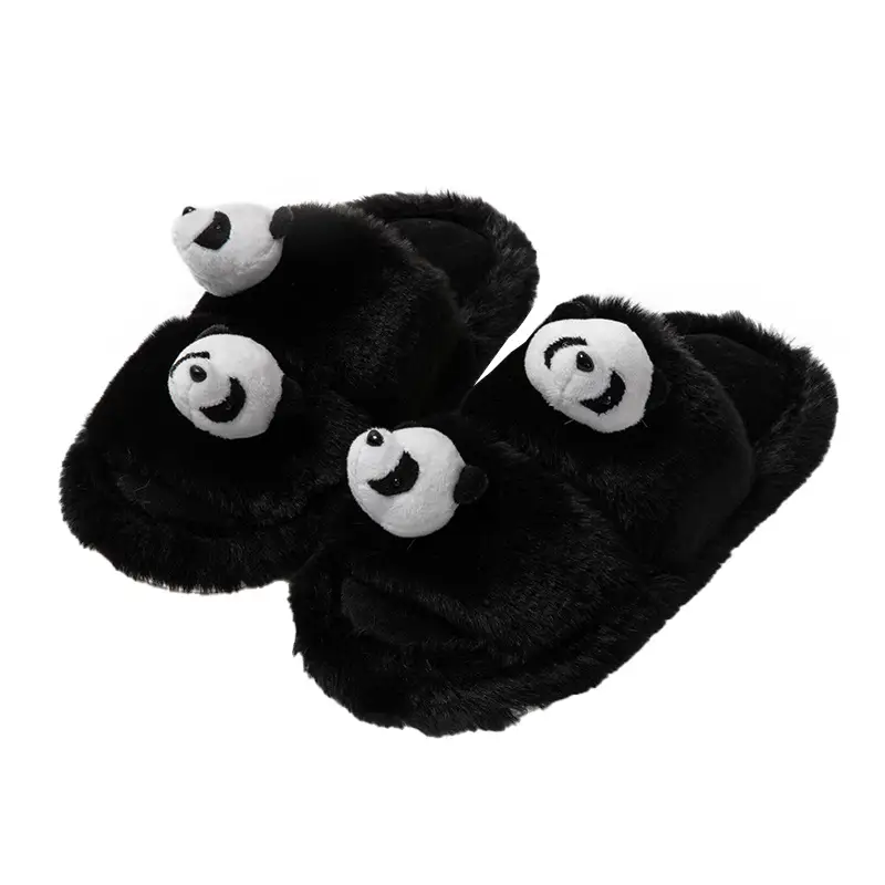 Cross-border Amazon Parallel Bars Panda Cotton Slippers Women Home Indoor Plush Slippers ins Fluffy Slippers Women Wholesale - Image 8