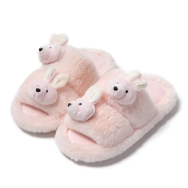 Cross-border Amazon Parallel Bars Panda Cotton Slippers Women Home Indoor Plush Slippers ins Fluffy Slippers Women Wholesale - Image 3