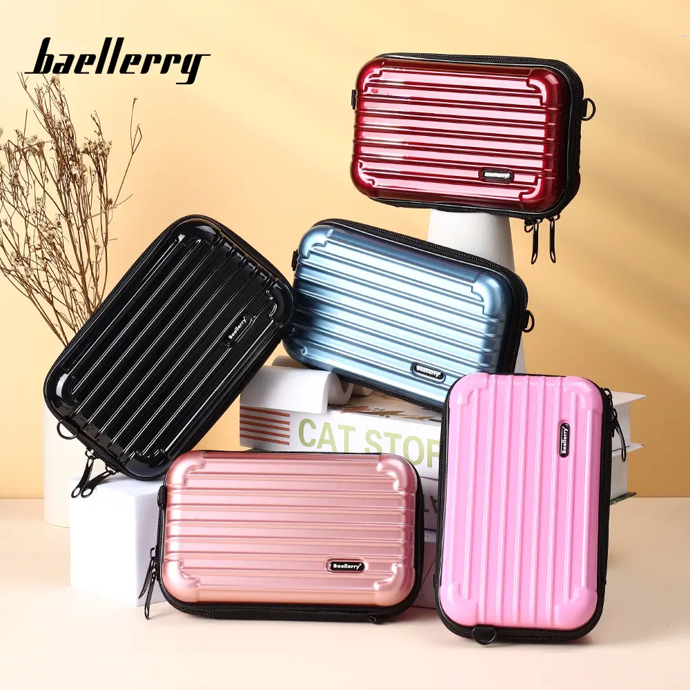 Women's Mini 7 Inch Hard Shell Cosmetic Bag Shoulder Crossbody - Image 10