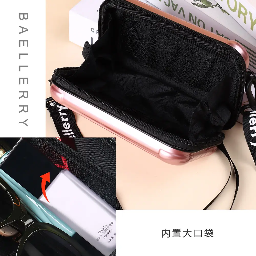 Women's Mini 7 Inch Hard Shell Cosmetic Bag Shoulder Crossbody - Image 12