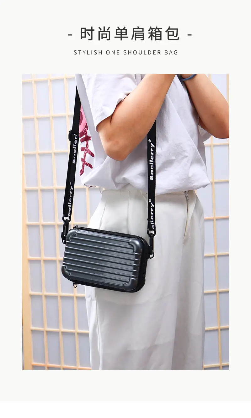 Women's Mini 7 Inch Hard Shell Cosmetic Bag Shoulder Crossbody — feature 2