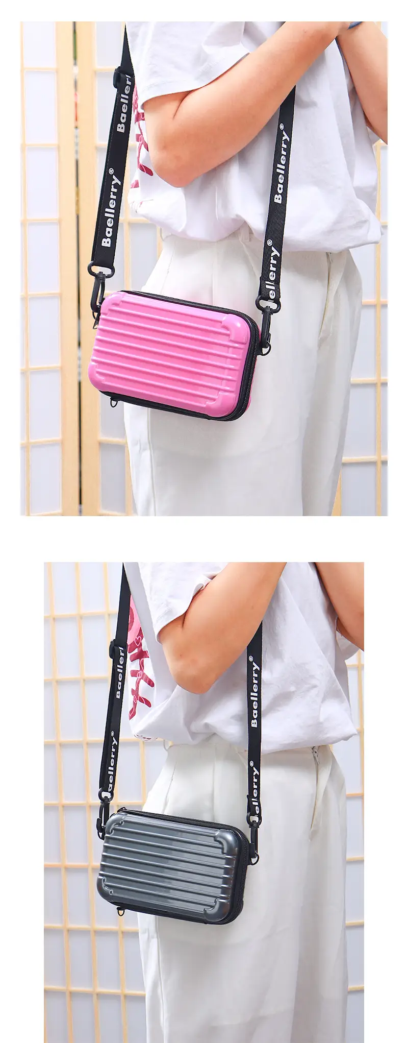 Women's Mini 7 Inch Hard Shell Cosmetic Bag Shoulder Crossbody — feature 7