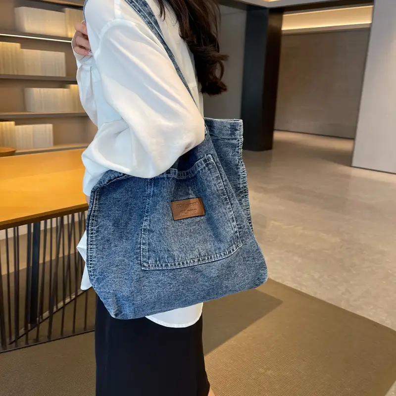 Women Denim Shoulder Bag Large Capacity 2026 - Image 3