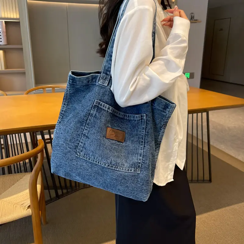 Women Denim Shoulder Bag Large Capacity 2026 - Image 4