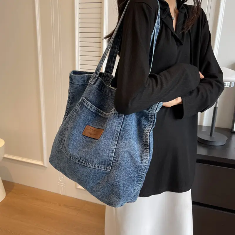 Women Denim Shoulder Bag Large Capacity 2026 - Image 5