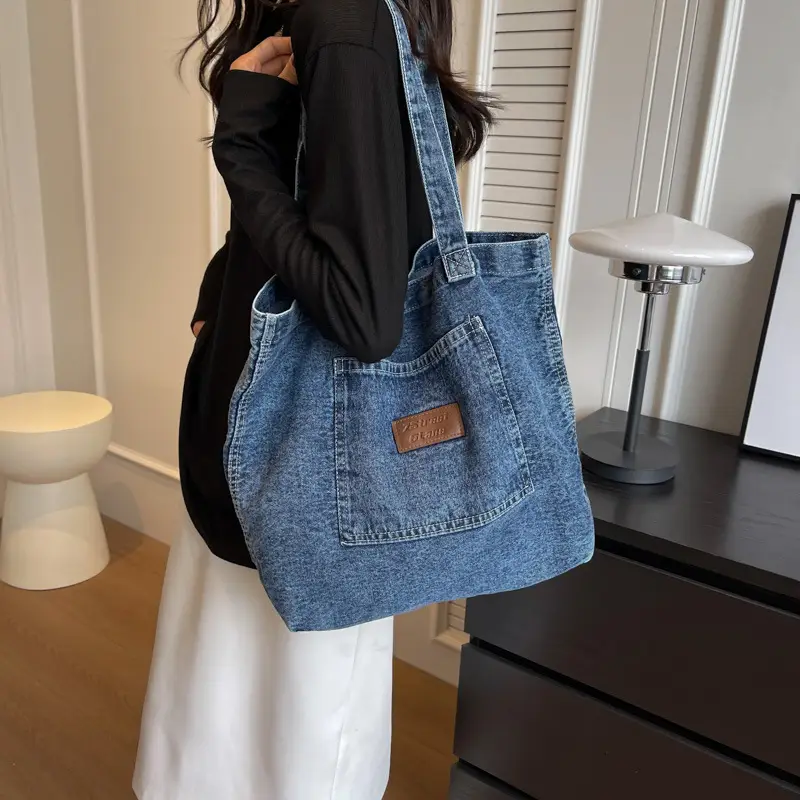 Women Denim Shoulder Bag Large Capacity 2026 - Image 6