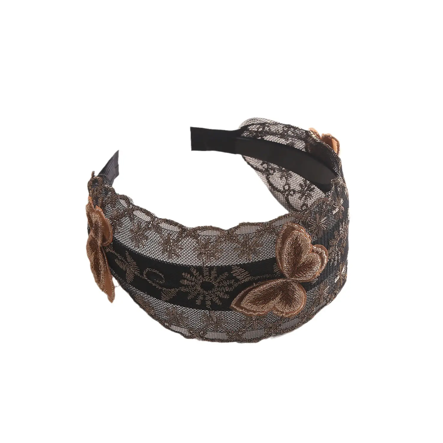 Embroidered Lace Hair Band with Inner Teeth - Image 14