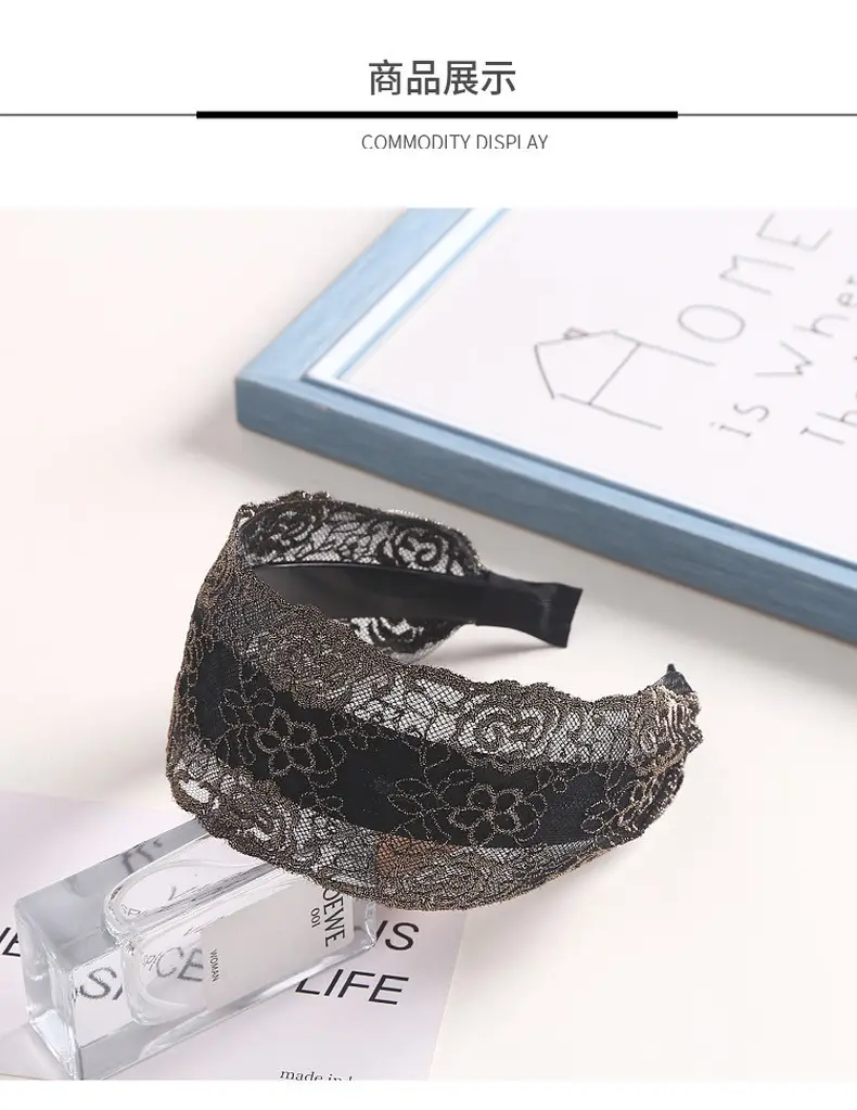 Embroidered Lace Hair Band with Inner Teeth — feature 24