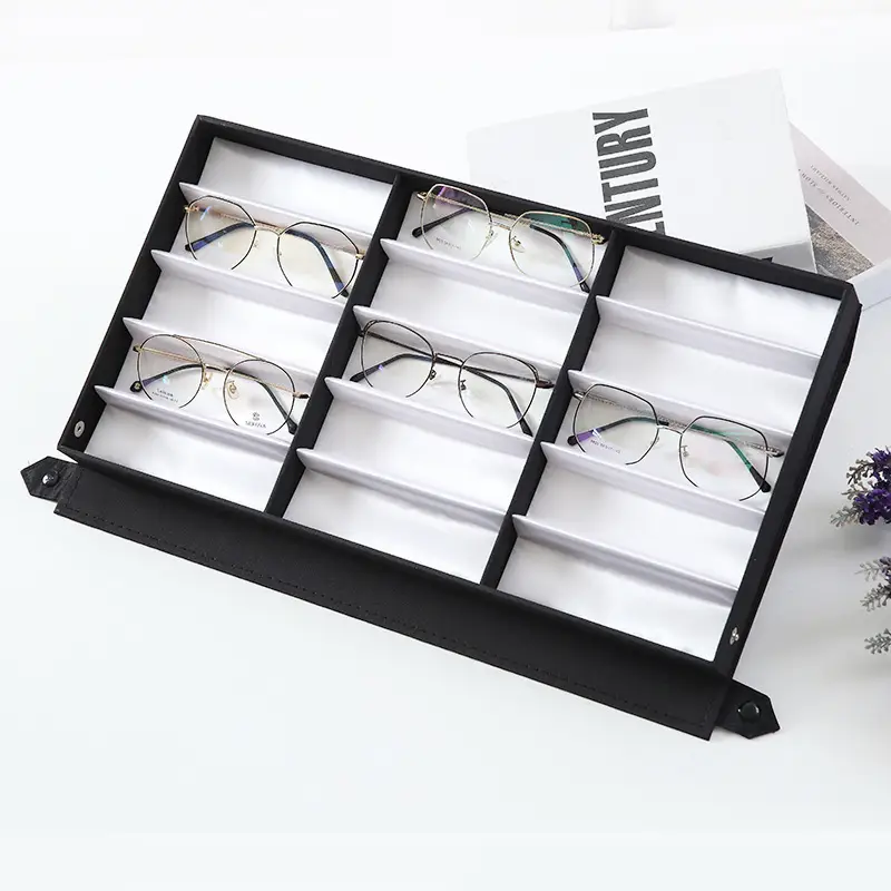 15-Slot Sunglasses Storage Box Black — feature 8