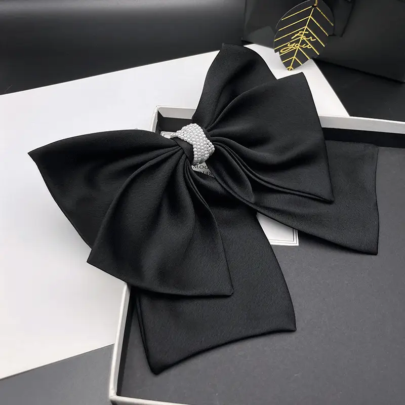 Black Satin Bow Hair Clip for Women 2023 — feature 1