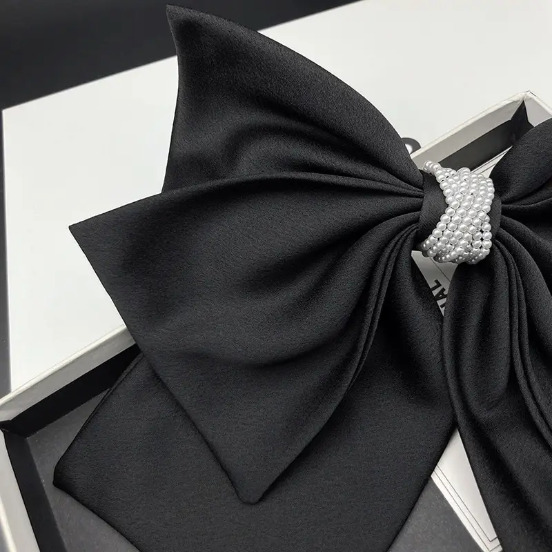 Black Satin Bow Hair Clip for Women 2023 — feature 3