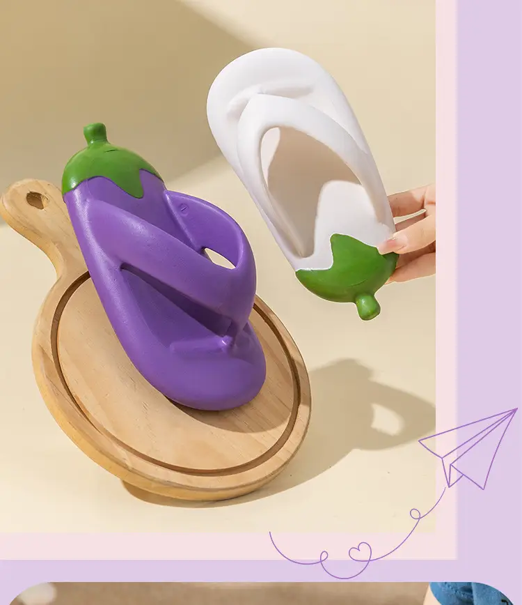 Eggplant Kids Flip Flops Pink Non-Slip Summer — feature 19