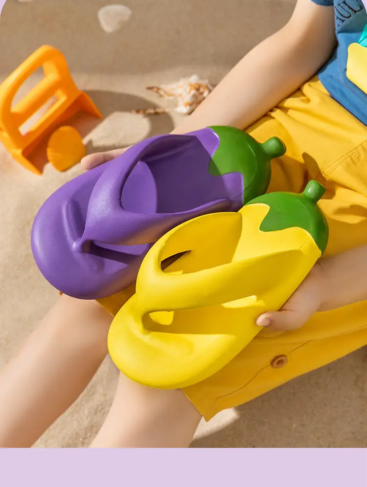 Eggplant Kids Flip Flops Pink Non-Slip Summer — feature 20