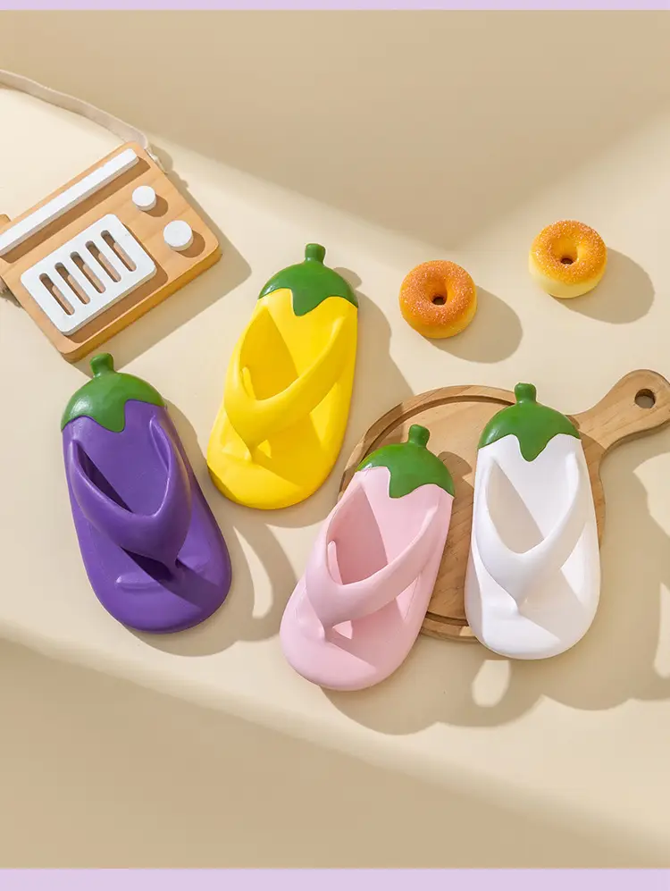 Eggplant Kids Flip Flops Pink Non-Slip Summer — feature 4