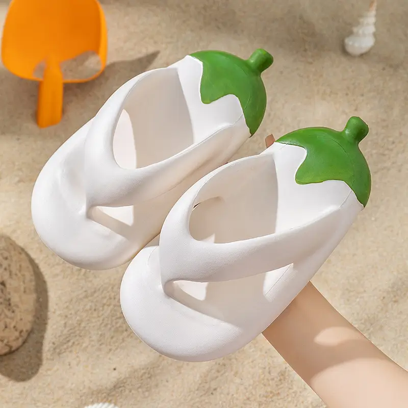 Eggplant Kids Flip Flops Pink Non-Slip Summer