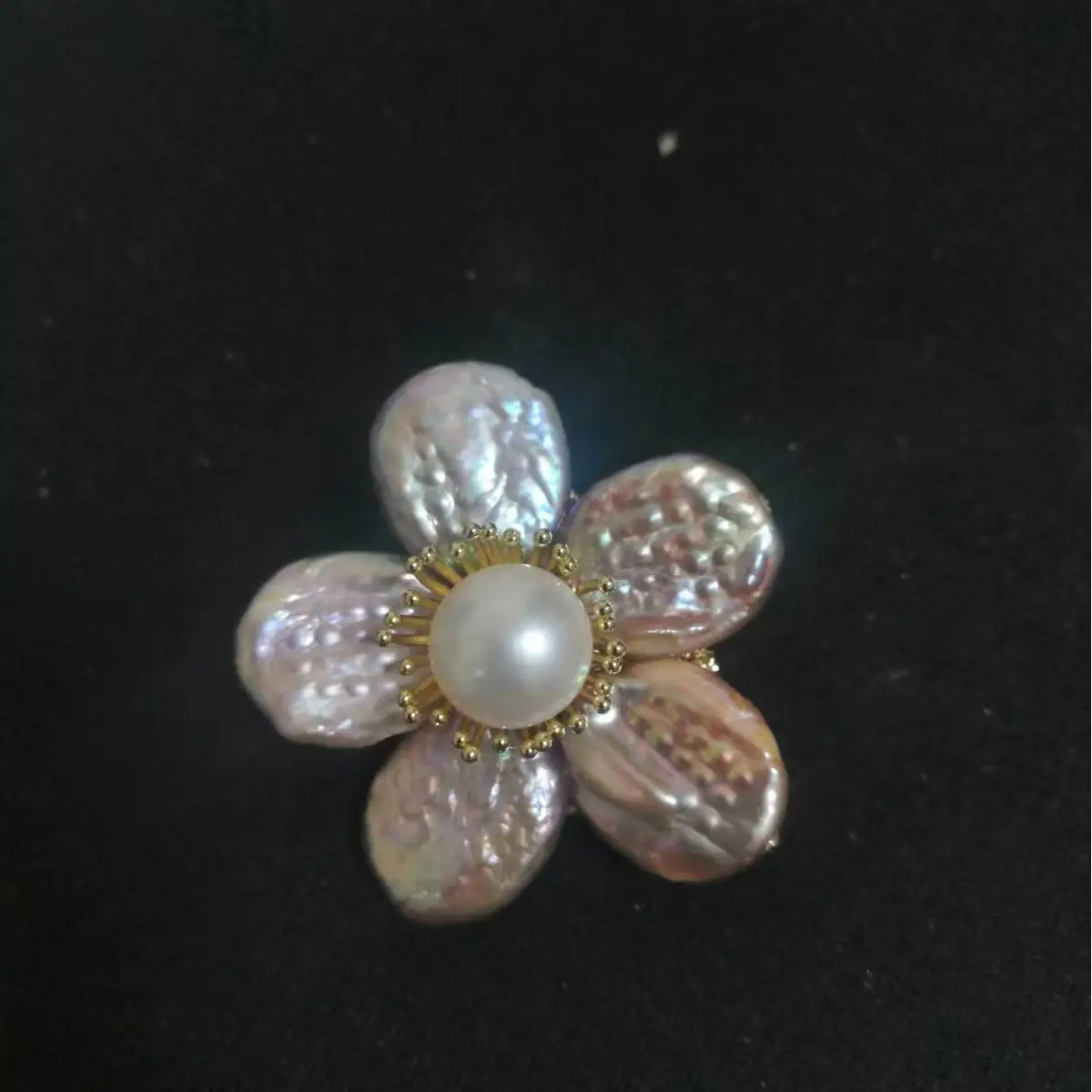 Natural Freshwater Pearl Flower Pin for Women - Image 4