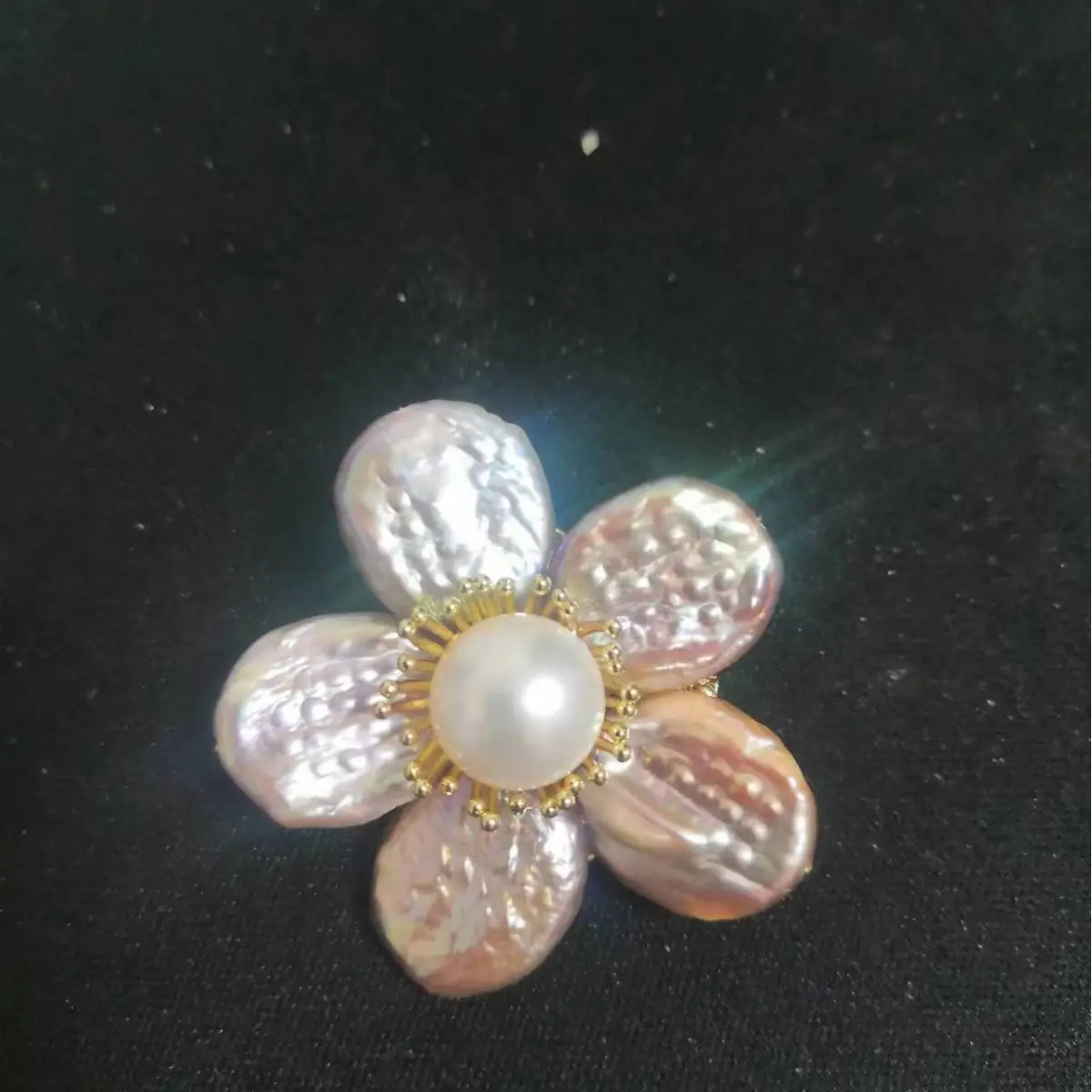 Natural Freshwater Pearl Flower Pin for Women - Image 5