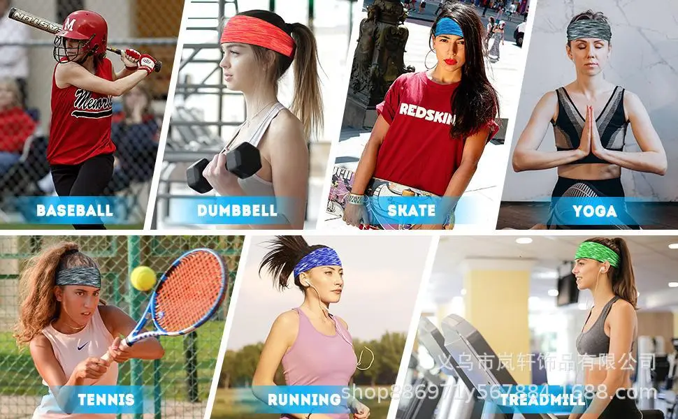 Women's Blue Sweat Absorbing Headscarf for Running Fitness — feature 19