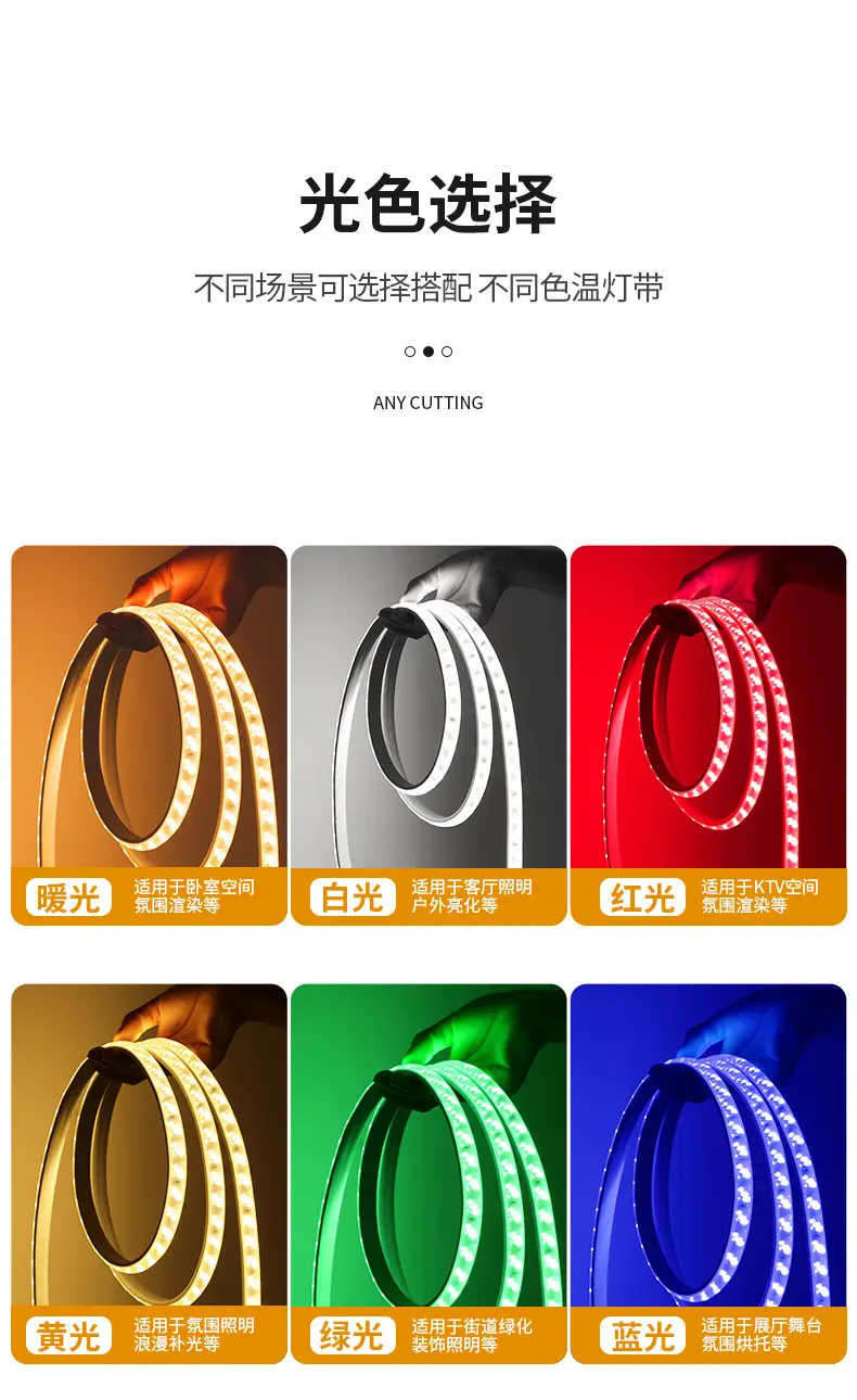 Led Light Strip 220V Living Room Home Ceiling Three-Color Soft Light Strip Outdoor Super Bright Self-Adhesive Light Strip Waterproof Line Light — feature 12
