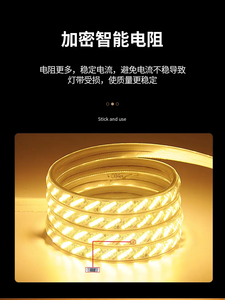 Led Light Strip 220V Living Room Home Ceiling Three-Color Soft Light Strip Outdoor Super Bright Self-Adhesive Light Strip Waterproof Line Light — feature 14