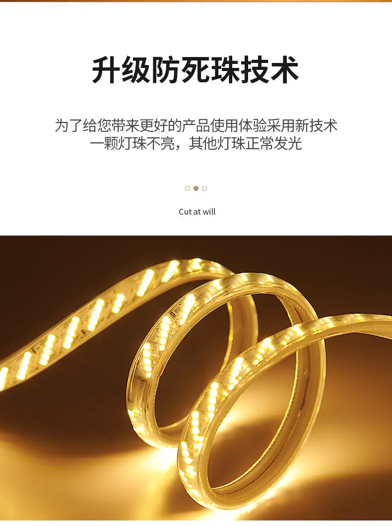 Led Light Strip 220V Living Room Home Ceiling Three-Color Soft Light Strip Outdoor Super Bright Self-Adhesive Light Strip Waterproof Line Light — feature 15