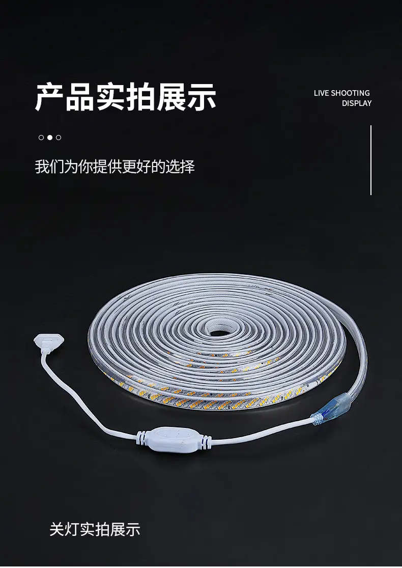 Led Light Strip 220V Living Room Home Ceiling Three-Color Soft Light Strip Outdoor Super Bright Self-Adhesive Light Strip Waterproof Line Light — feature 8