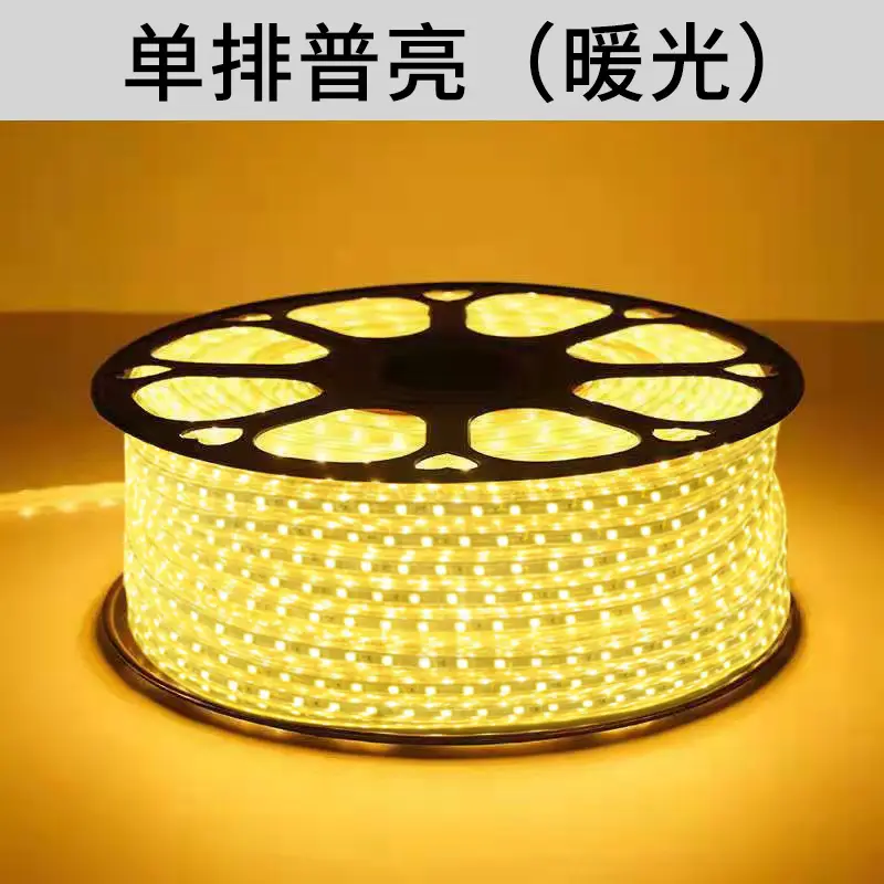 Led Light Strip 220V Living Room Home Ceiling Three-Color Soft Light Strip Outdoor Super Bright Self-Adhesive Light Strip Waterproof Line Light