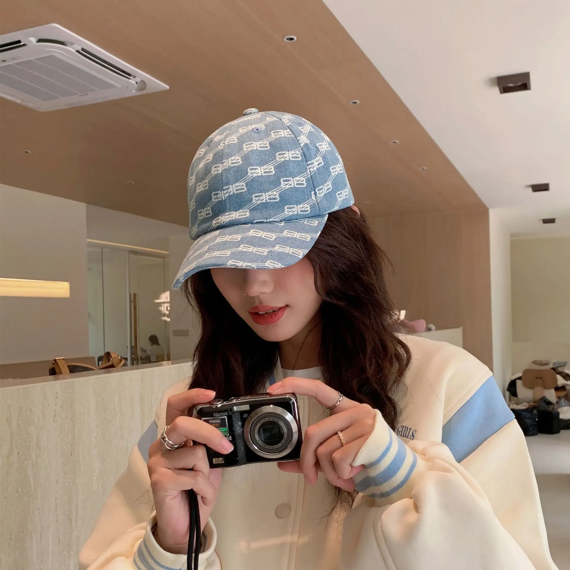 Women Blue Letter Cap Camera Friendly Casual Wear - Image 4