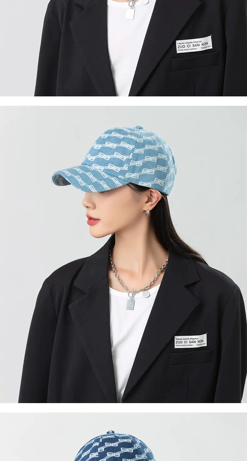 Women Blue Letter Cap Camera Friendly Casual Wear — feature 10