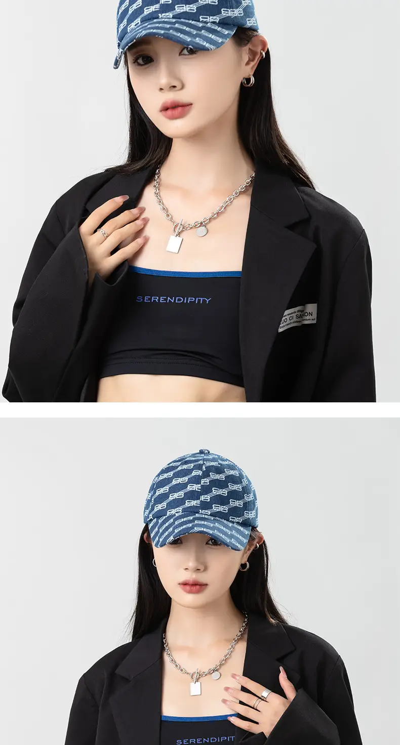 Women Blue Letter Cap Camera Friendly Casual Wear — feature 11