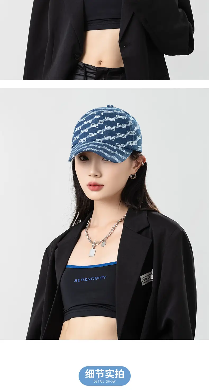 Women Blue Letter Cap Camera Friendly Casual Wear — feature 12