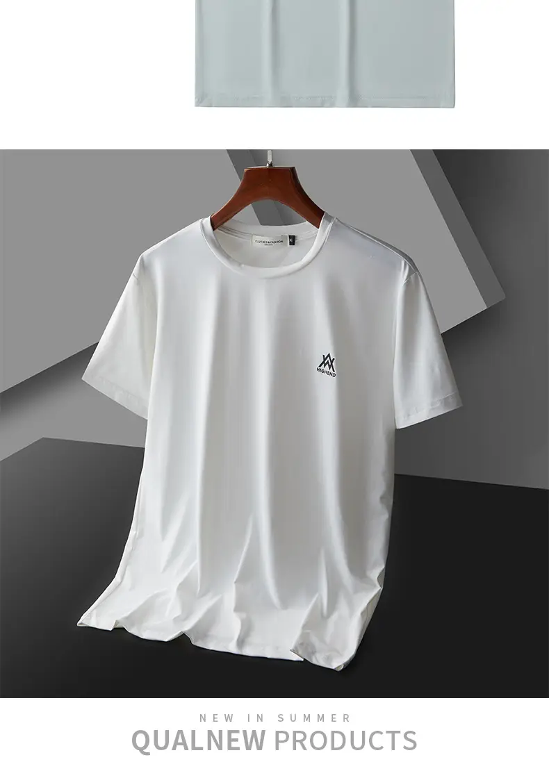Men Ice Silk T-Shirt Black Short Sleeve — feature 11