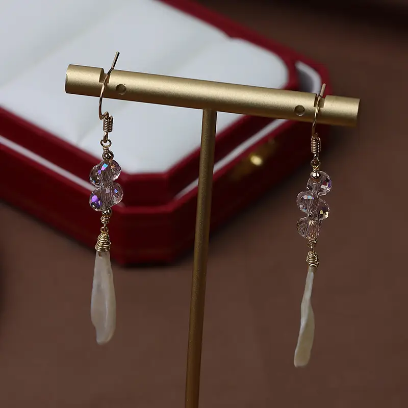 Long Tassel Earrings Baroque Pearl Amethyst Wholesale - Image 4