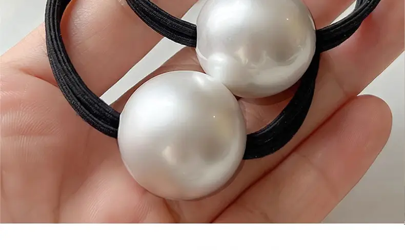 Pearl Headband for Girls Hair Ring Low Pony Tail — feature 3