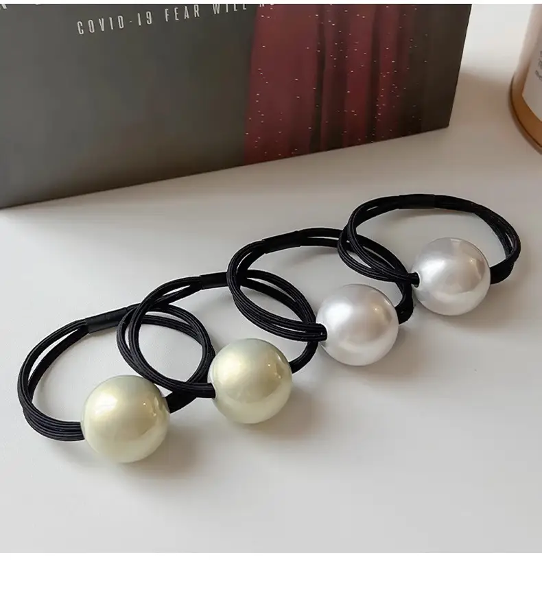 Pearl Headband for Girls Hair Ring Low Pony Tail — feature 8