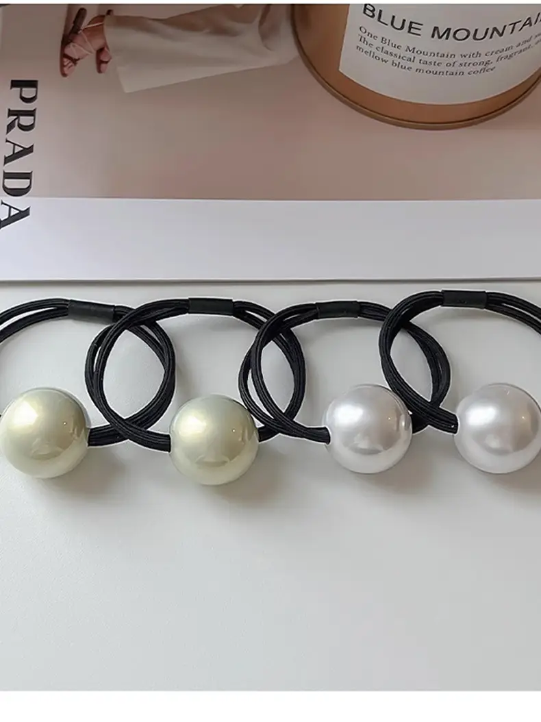 Pearl Headband for Girls Hair Ring Low Pony Tail — feature 9