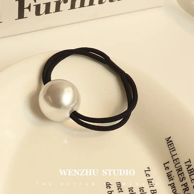 Pearl Headband for Girls Hair Ring Low Pony Tail - Image 6