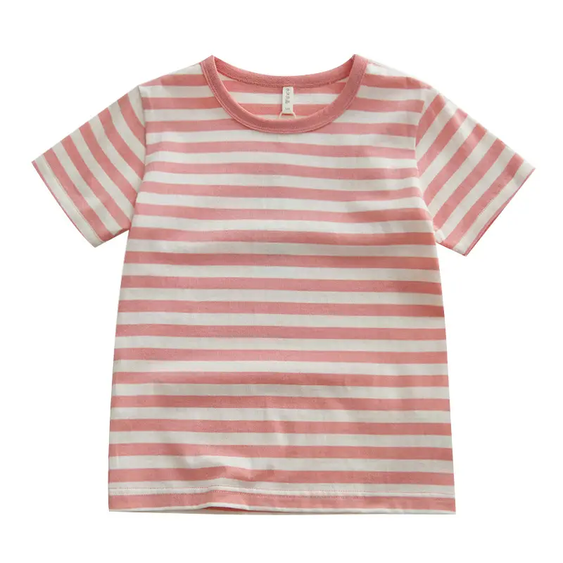 Children Striped Cotton T-Shirt Mint Green Medium - Image 9