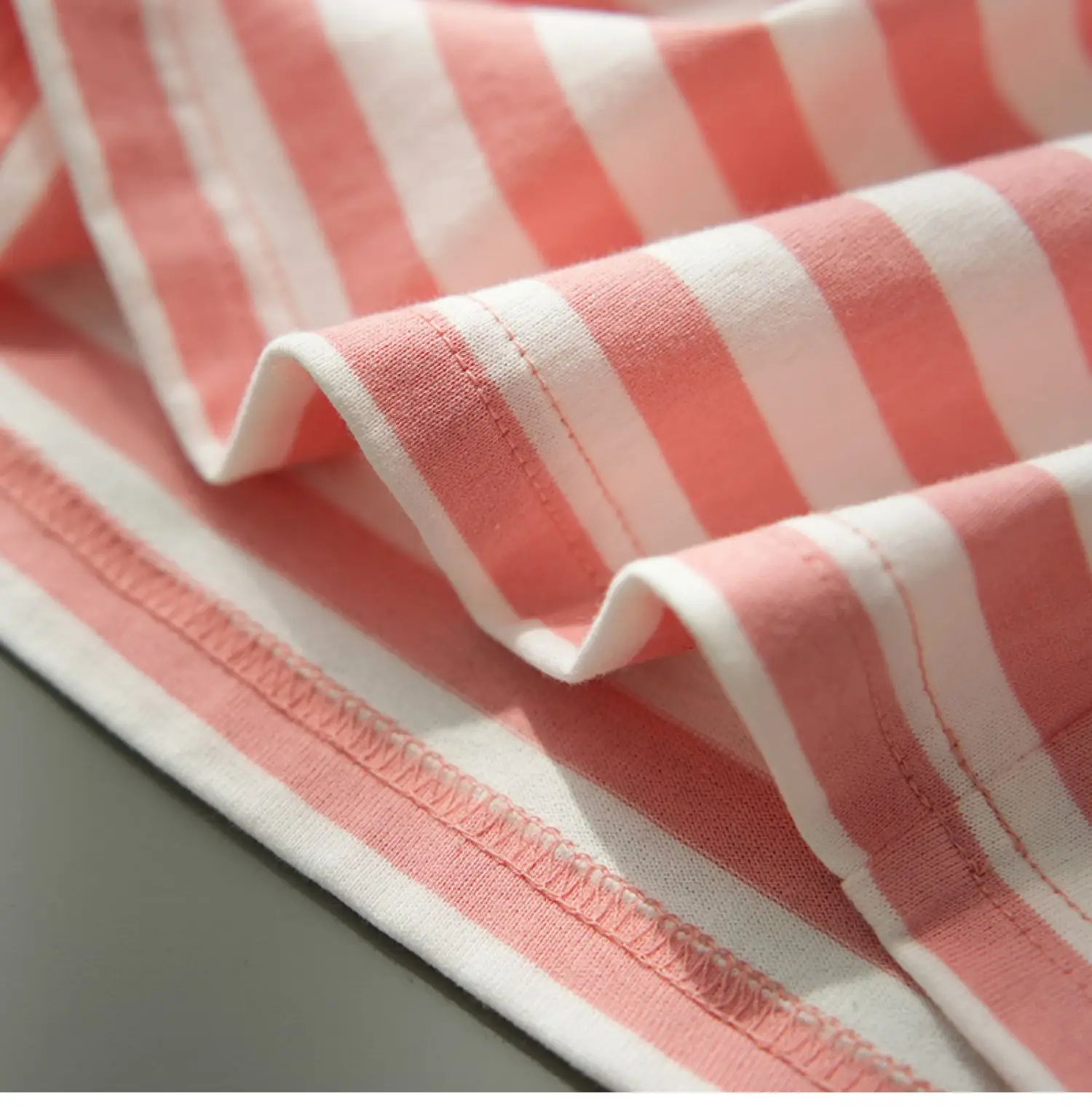 Children Striped Cotton T-Shirt Mint Green Medium — feature 42