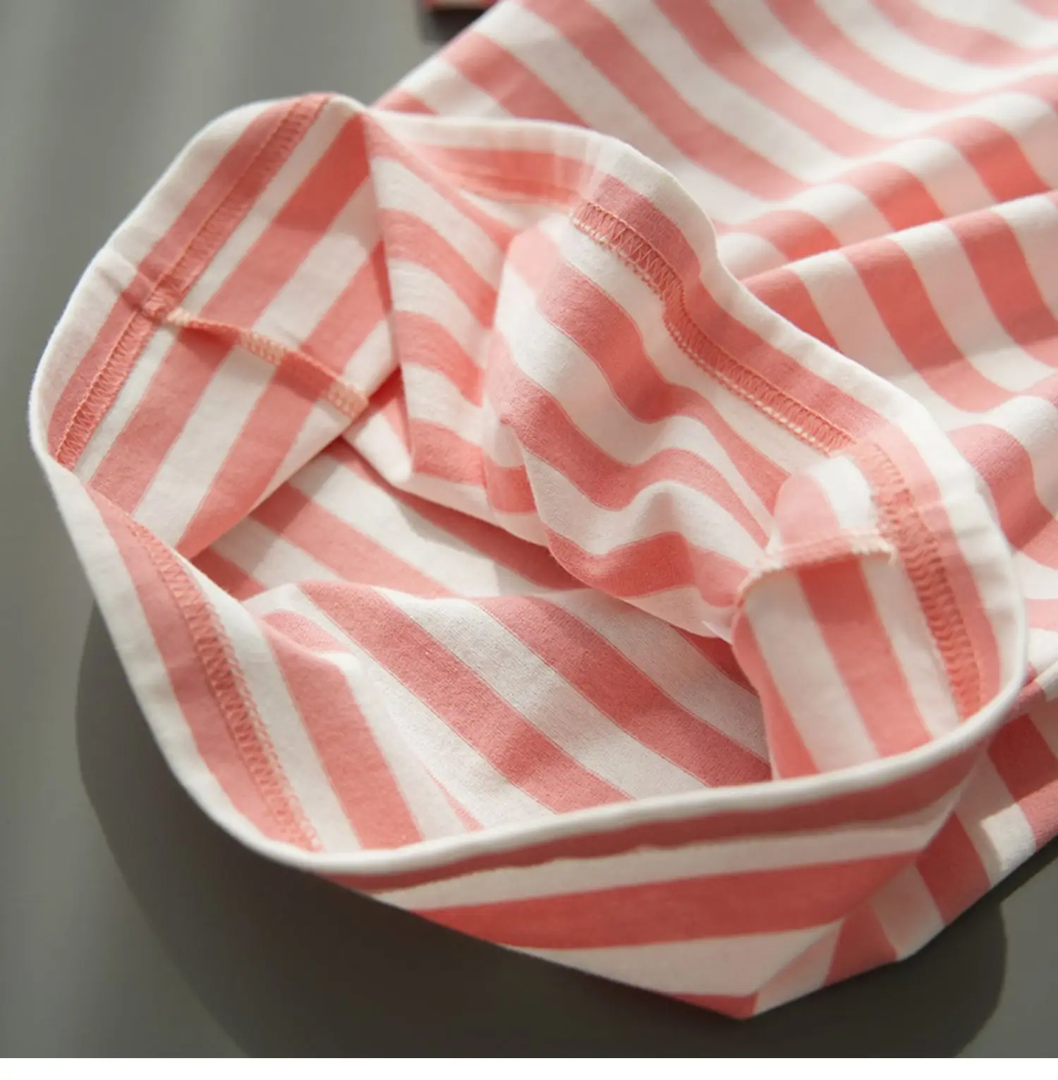 Children Striped Cotton T-Shirt Mint Green Medium — feature 44